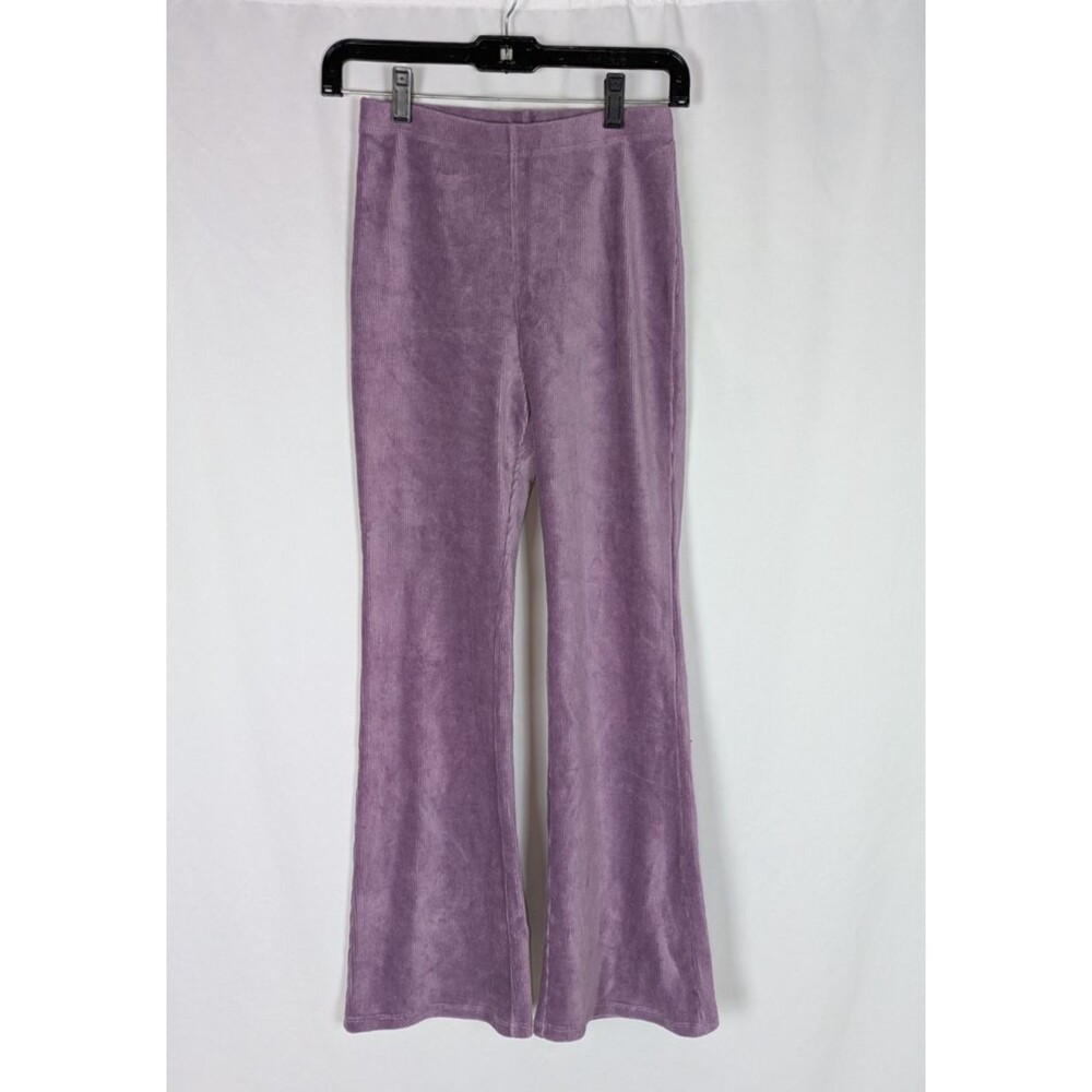 Gap Girls XXL 14 16 Purple Pull On Velour High Rise Bell Bottoms Leggings NWT